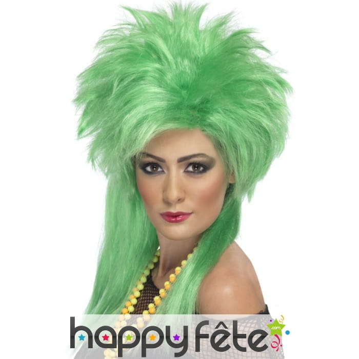 Perruque punk verte années 80
