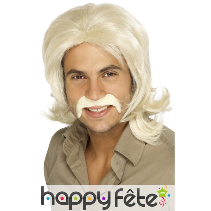 Perruque retro années 70 blanche