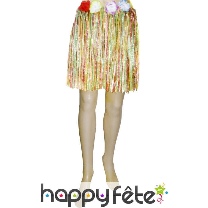 Pagne raphia court multicolore