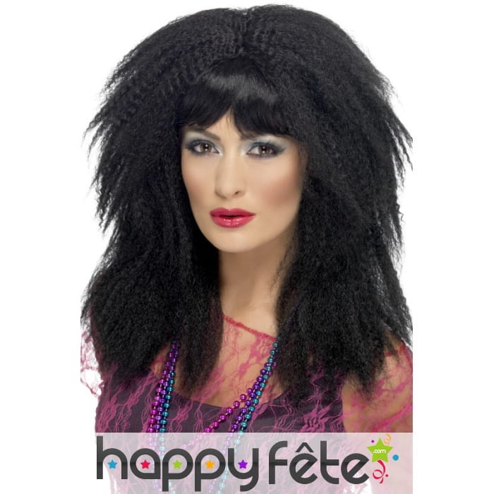 Perruque référence des années 80, noire