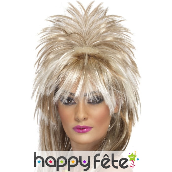 Perruque rock diva blonde