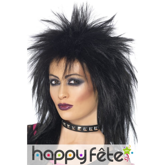 Perruque rock diva noire ou grise