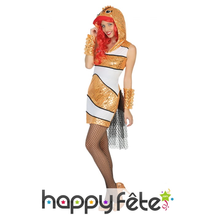 Petite robe de poisson-clown dorée