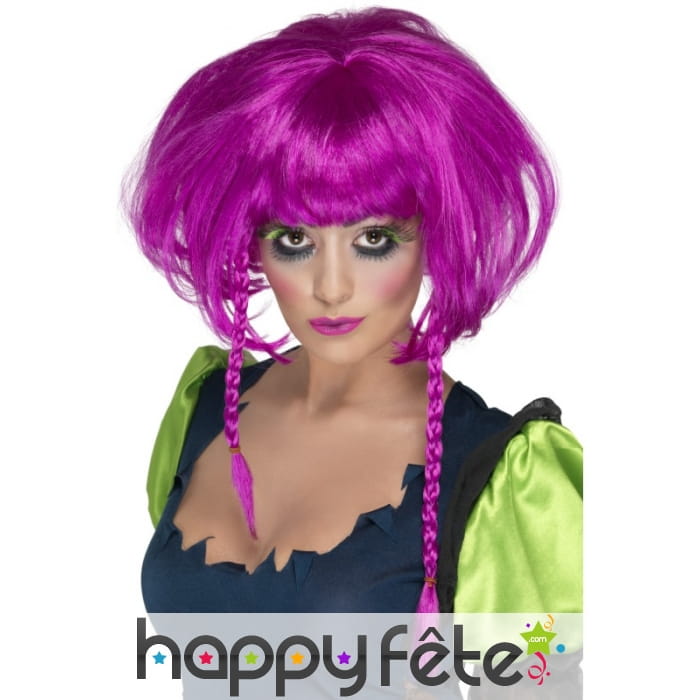 Perruque rose femme tresses