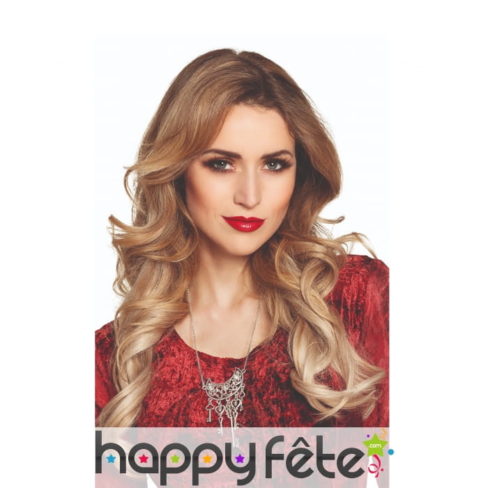 Pendentif Steampunk avec clefs en métal demi lune