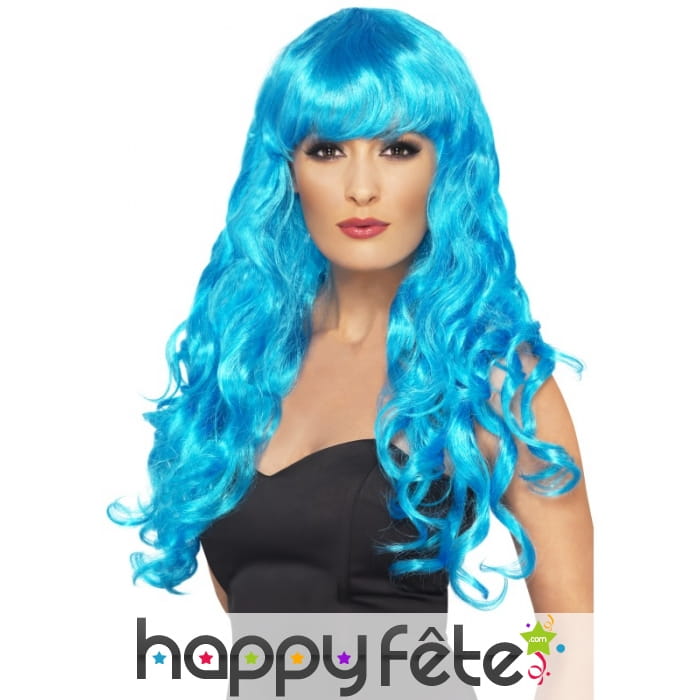 Perruque sirène bleu