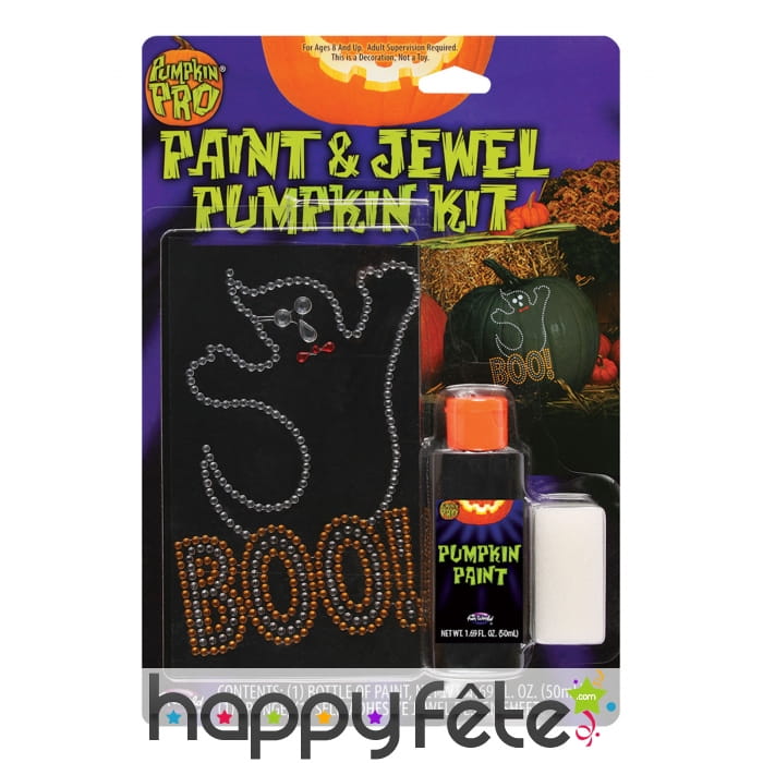 Peinture, strass de personnalisation de citrouille