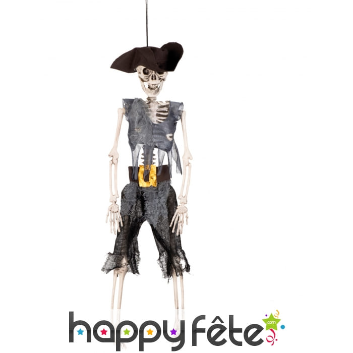 Pirate squelette décoratif de 40cm à suspendre
