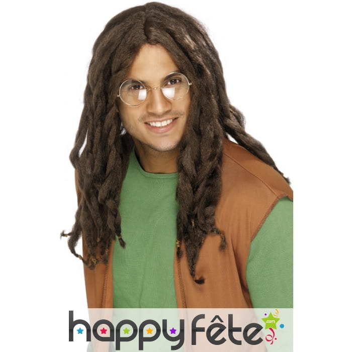 Perruque style reggae brune