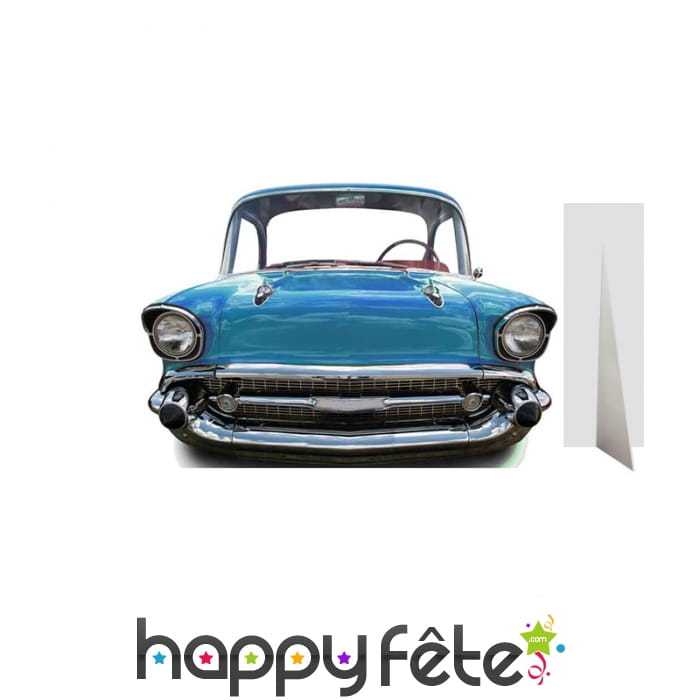 Passe-tête ancienne voiture bleue, taille enfant