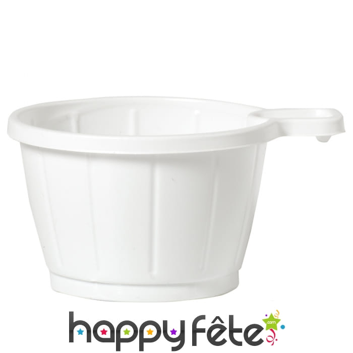 Petites tasses à café blanches en plastique