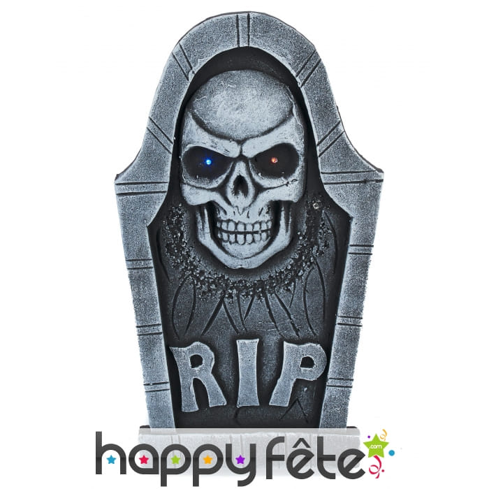 Pierre tombale crâne lumineux de 53cm