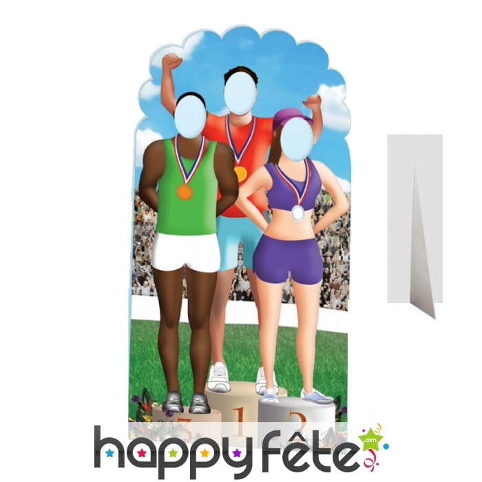 Passe-têtes de sportifs sur podium