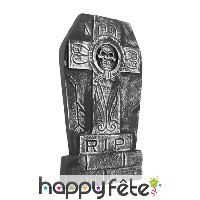 Pierre tombale grise RIP de 50 cm