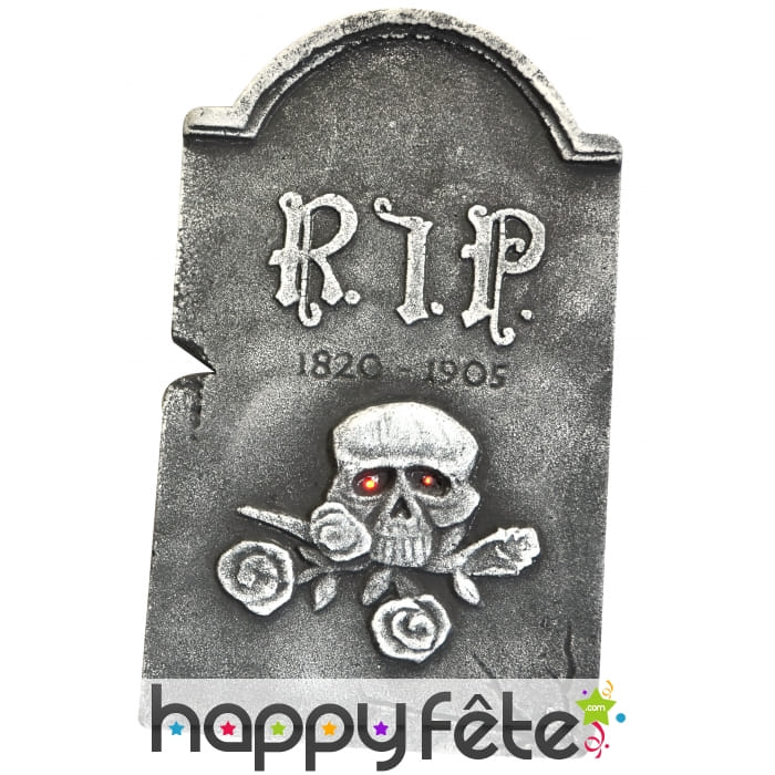 Pierre tombale lumineuse et musicale