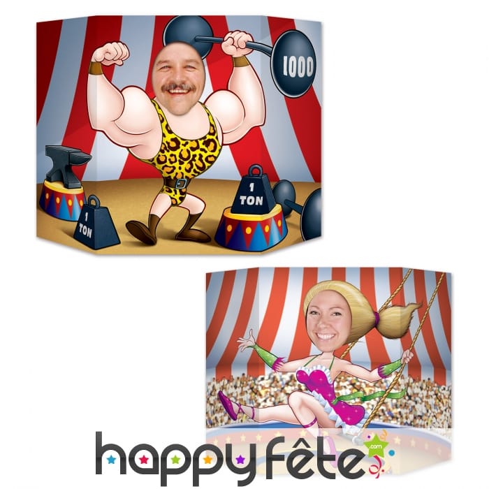 Passe tête Mr Muscle et Mme trapéziste