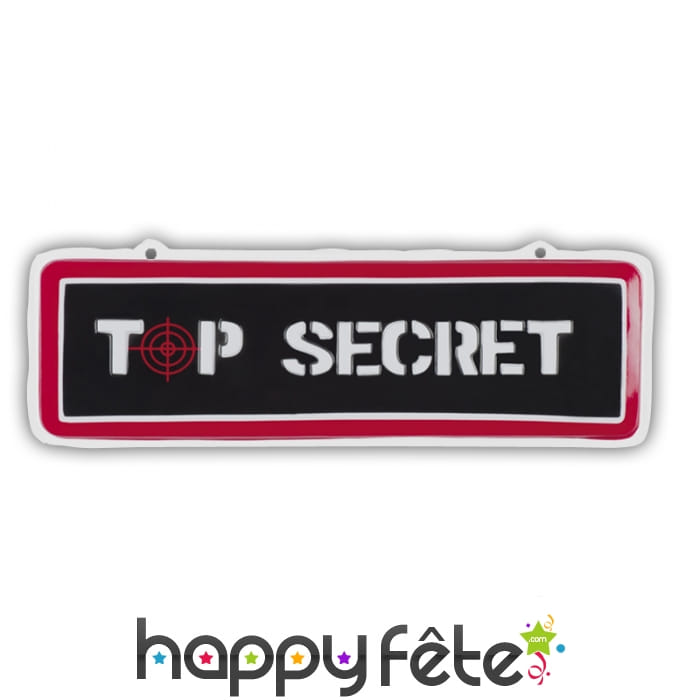 Panneau top secret de 18 x 55 cm