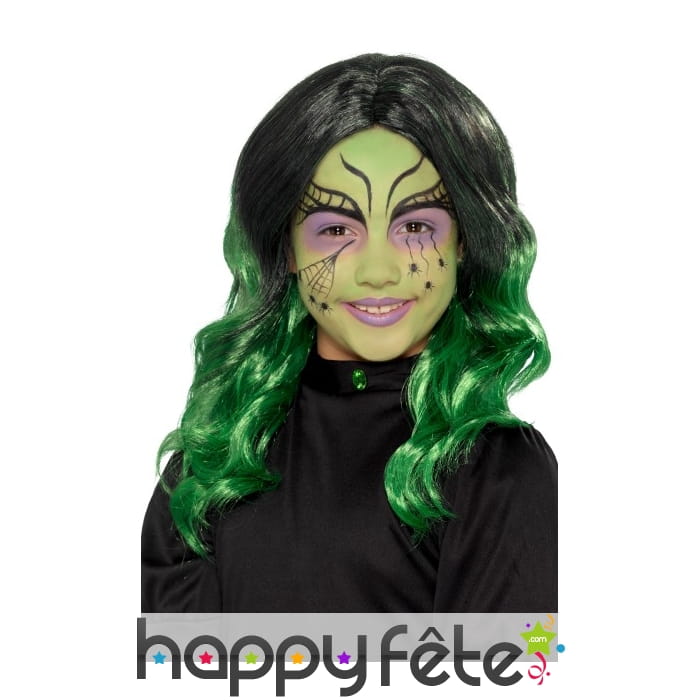 Perruque verte de petite sorcière