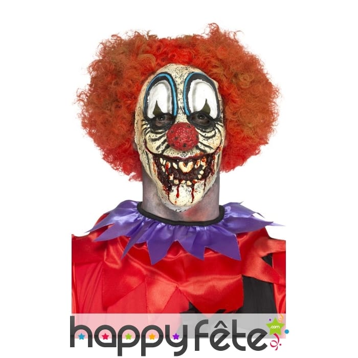 Prothèse visage de clown horrible en latex