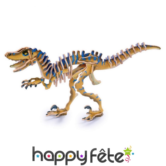 Puzzle velociraptor en bois, 3D