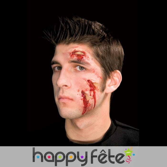 Postiche verre planté dans la peau