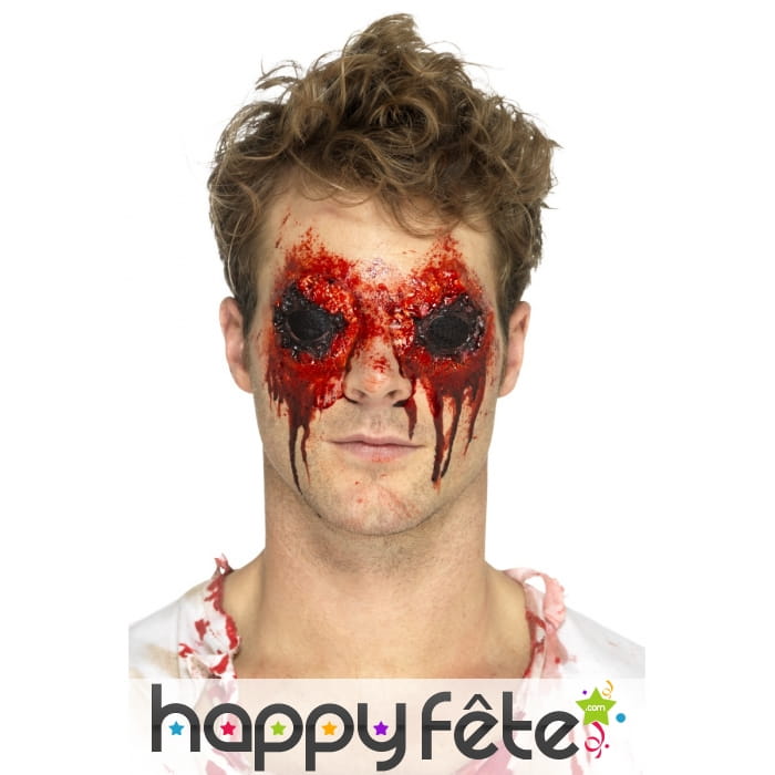 Prothèse yeux de zombie en latex