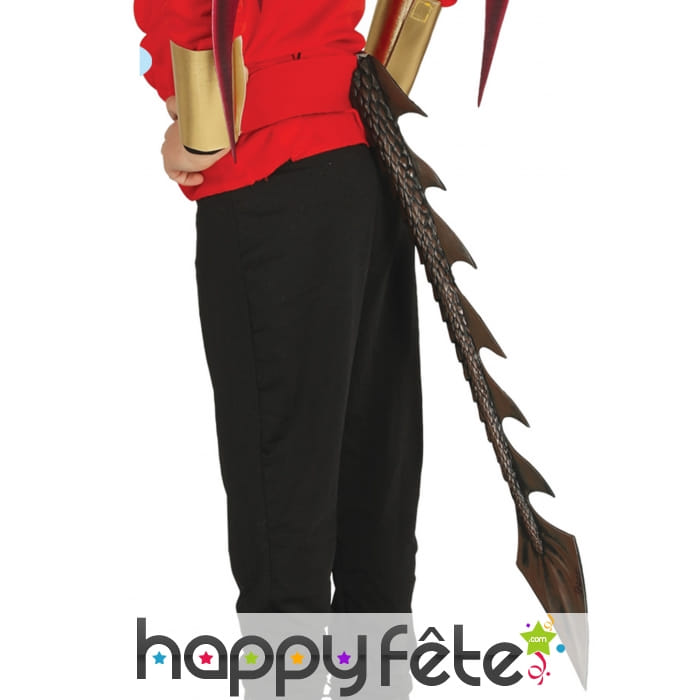 Queue de dragon rigide effet écailles noirs 29cm