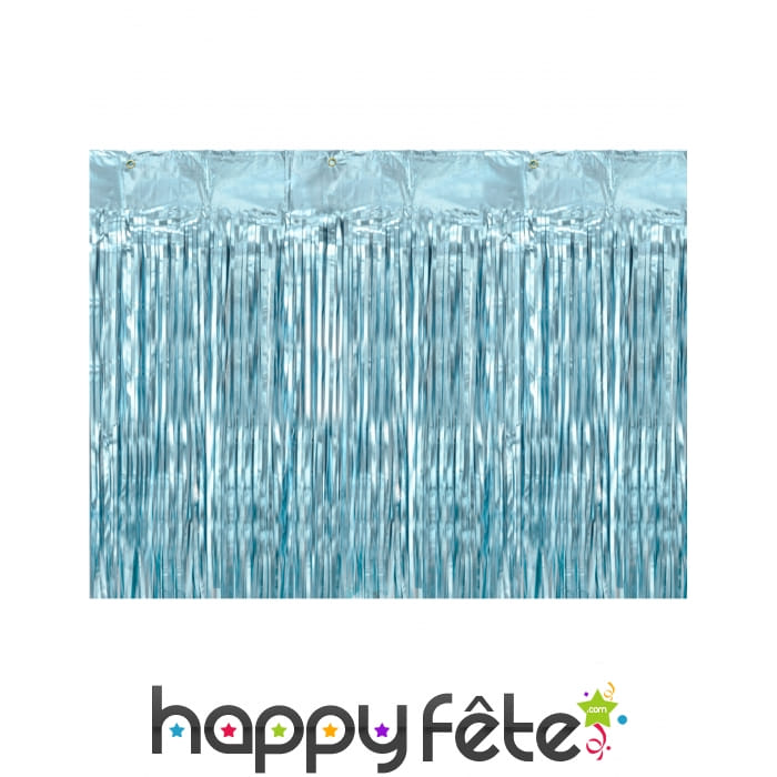 Rideau à franges bleu brillant de 90 cm x 250 cm
