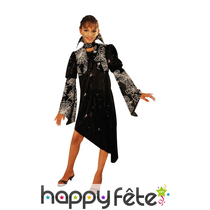 Robe araignee noire paillettes