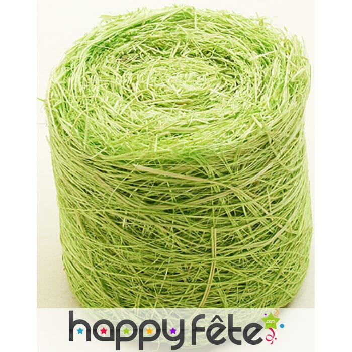 Ruban abaca vert menthe, 5m