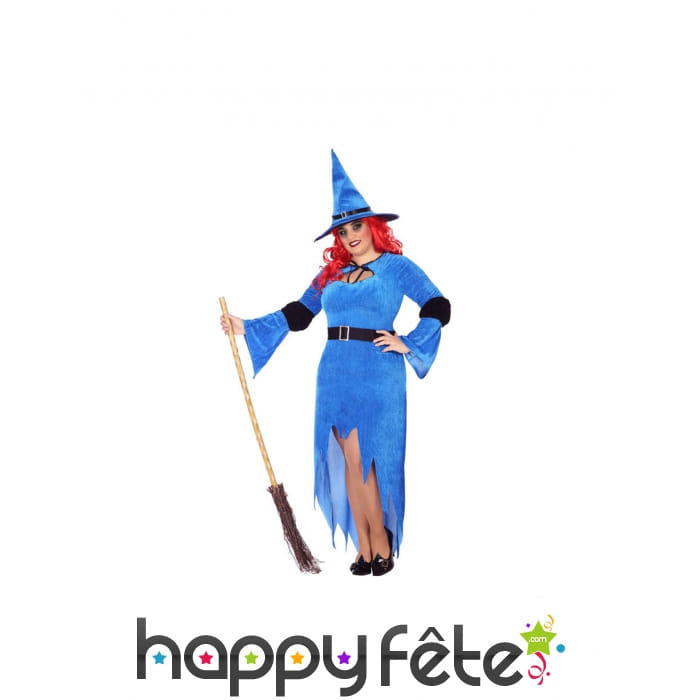 Robe bleue de sorcière grande taille