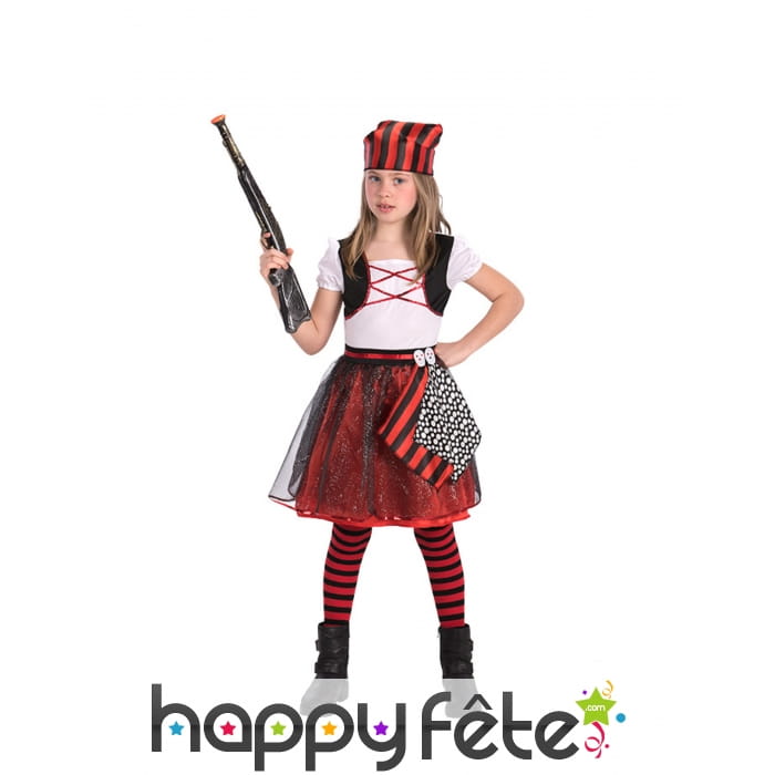 Robe bouffante de pirate et son bandana pour fille
