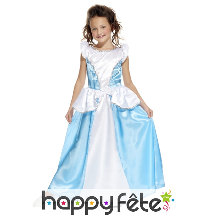 Robe bleue et blanche de petite princesse