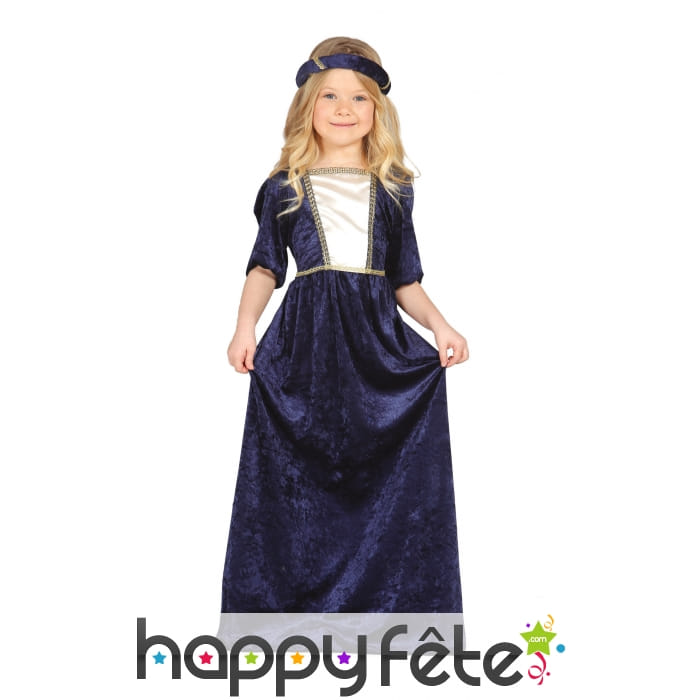 Robe bleue médiévale pour enfant