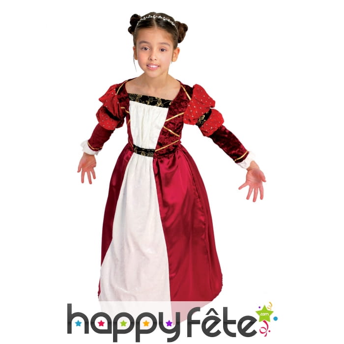 Robe beige noire de petite comtesse médiévale