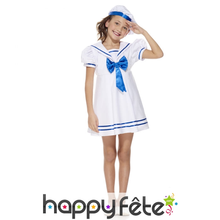 Robe blanche petite fille de la marine