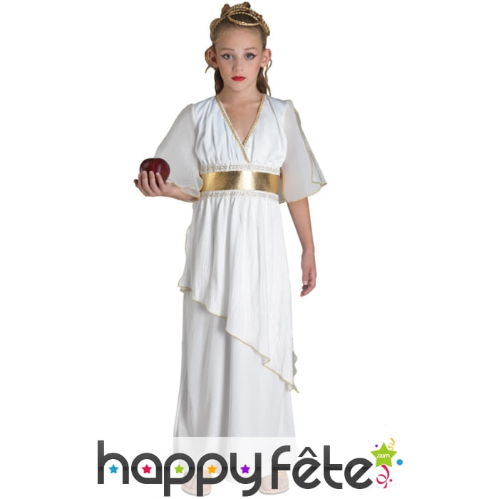 Robe blanche unie de petite déesse
