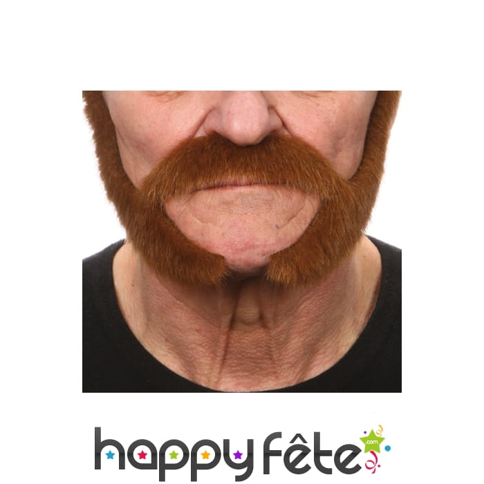 Rouflaquettes chatain avec moustaches