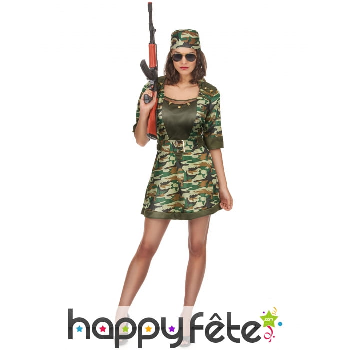 Robe camouflage courte pour femme adulte