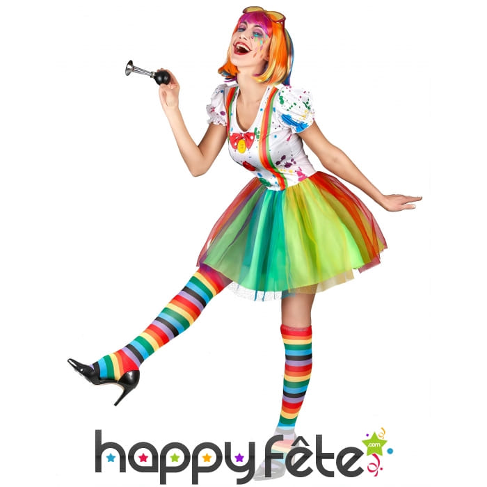 Robe colorée de femme clown