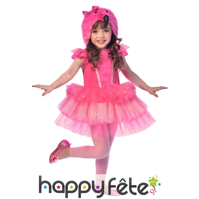 Robe courte de flamant rose avec capuche