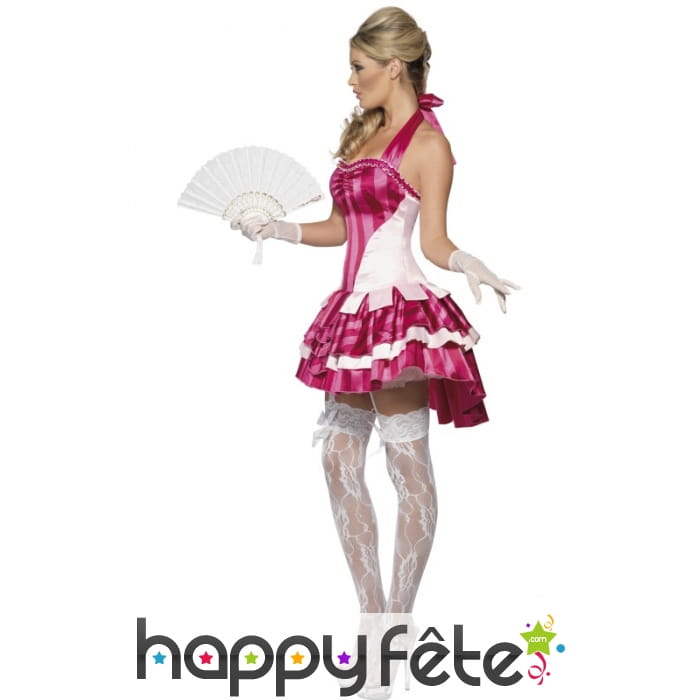 Robe comtesse française rose blanche