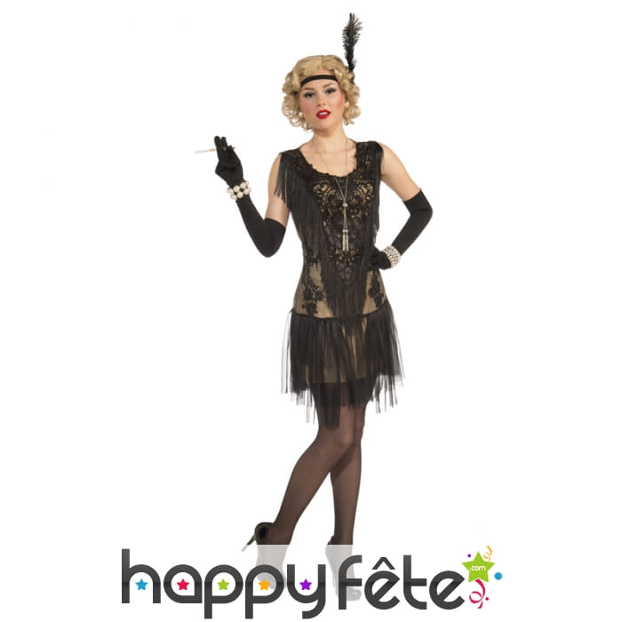 Robe charleston noire transparente