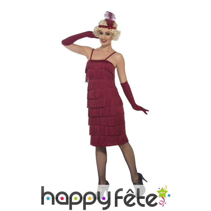 Robe charleston rouge à frange, grande taile