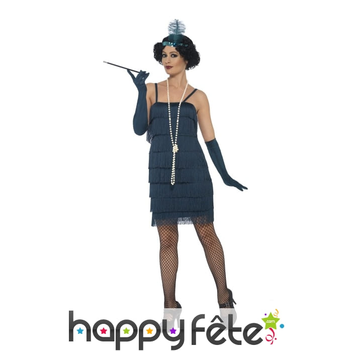 Robe courte verte flappers années 20