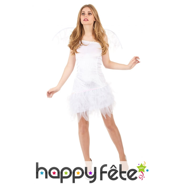 Robe d'ange blanche avec petites ailes