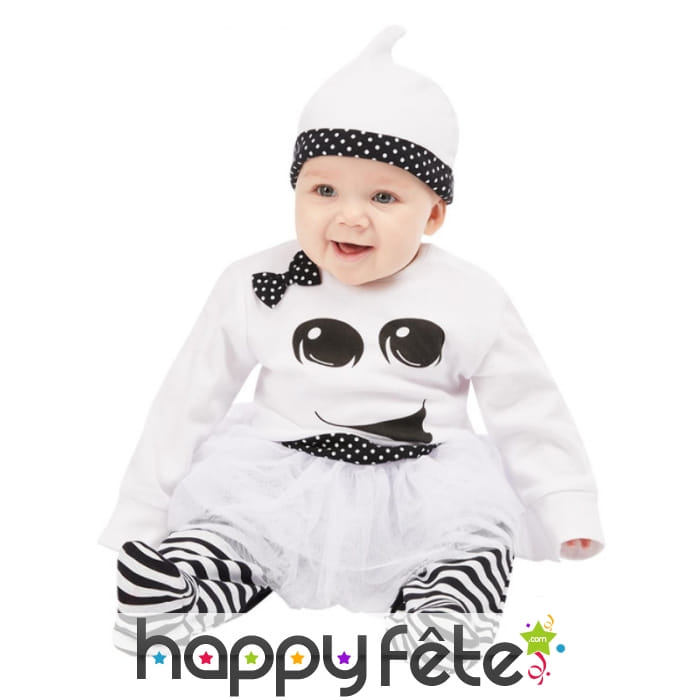Robe de bébé fantôme noir et blanc
