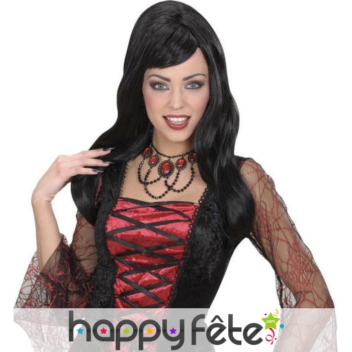 Ras de cou gothique avec grosses pierres rouges