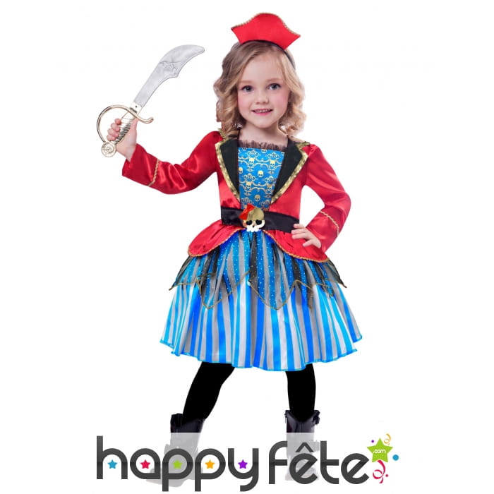 Robe de capitaine pirate pour petite fille