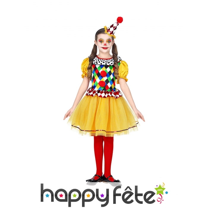 Robe de clown pour enfant, multicolore